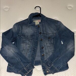 Paris Blues Blue Jean Jacket Cropped Distressed